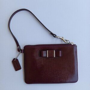 COACH Darcy Wristlet‎ Sherry Dark Red Clutch Bow Wallet